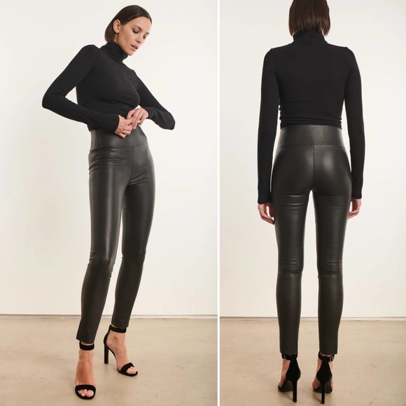 SPRWMN Pants & Jumpsuits Sprwmn Black Lamb Leather Ankle Leggings